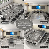 Conference Room Table on Wheels 6 Pack Folding Modern Mobile Conference Table Rectangle Foldable Large Meeting Training Tables