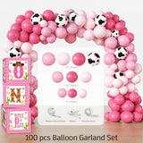 cocomigo 131Pcs My First Rodeo Decorations Girl, with Cowgirl Hat, Tablecloth, Photo Banner, Balloon Boxes, Backdrop, Balloon Arch, for Pink First Birthday Decorations for Girl