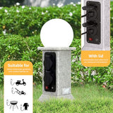 uuffoo Outdoor Lamp Post with Path Light, 4-Socket Outdoor Outlet