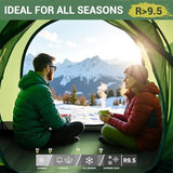 Elegear CumbreX™ Air & Foam Self Inflating Sleeping Pad, Built-in Electric Pump 4" Ultra-Thick Memory Foam Camping Mattress with Pillow Double Camping Pad 4-Season R-Value 9.5 Camp Mat - Gueen