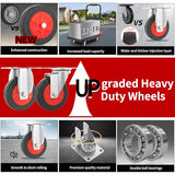 Foldable Heavy - Duty Flatbed Platform Cart with 360 - Degree Rotating Wheels for Moving in Food Truck and Trailer