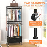 VyGrow Clothes Rack, Clothing Rack for Hanging Clothes, 4 Tiers Adjustable Closet Organizer | Load 445lbs | 23" L x 13.18" W x 78.74" H | Black