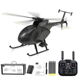 X-MechFun 1/16 Scale F119S MD500 LittleBirds RC Helicopter, 2.4G 9CH Flybarless Rotor Military Helicopter Model, 6G/3D Switchable Modes Aircraft with Takeoff/Landing (Professional Player)