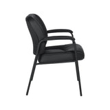 Offices To Go Faux Leather Guest Chair, Black (OTG3915B)