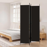 Zexlorith 3-Panel Room Divider, Folding Fabric Privacy Screen, Black