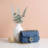 Coach Women's Quilted Denim Tabby Shoulder Bag 26, Indigo