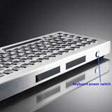 2.4 GHz Wireless Industrial Stainless Steel Waterproof Metal Keyboard with Integrated Touchpad