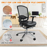 Office Chair Mat for Carpeted Floors, Desk Mats 48"X30" for Rolling Desk on Low Pile Carpets