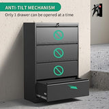 Wide Steel Storage Cabinet Commercial Drawer for Legal/Letter/A4 Size Files Assembly Required