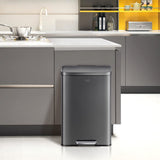 Madison Matte Black Stainless Steel 13.2 Gal/50L Kitchen Step Trash Can or Recycling Bin
