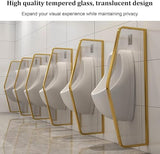 Glass Room Divider Office Partition - Tempered Glass Panels, Privacy Screen for Restrooms