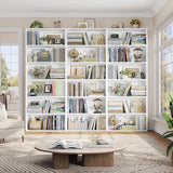 FOTOSOK 6-Tier Open Bookcase and Bookshelf, Freestanding Display Storage Shelves, White