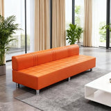 PU Leather Waiting Room Bench with Back Modern Leisure Sofa 550LBS Stable Wood