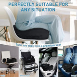 BlissTrends Seat Cushion,Thick Memory Foam Cushions for Office Chair, Car Seat, Airplane, Relieving Pressure Tailbone 4.7in Thick Black