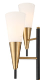 Possini Euro Design Quatro Mid Century Modern Tree Floor Lamp 71" Tall Black Warm Gold Metal 4-Light Frosted Glass Cone Shades Decor for Living Room Reading House Bedroom Home Office House