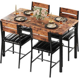 IRONCK Dining Table Set for 4, Wood Kitchen Table with Upholstered Chairs for Kitchen Room and Small Spaces