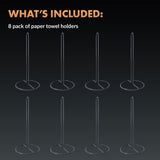Newhouse 8-Pack Paper Towel Holder NHPTH-001-8PK, Dining Table, Kitchen Table or Countertop Paper Towel Holder, Great Apartment Essential, Home and Kitchen Décor