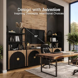 BELLEZE 4-Piece Modular Arched TV Stand Entertainment Center Set