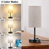 ZJOJO Table Lamp for Bedroom Set of 2, Bedside Small Lamps with 3 Way Dimmable Rocker Switch and AC Outlet