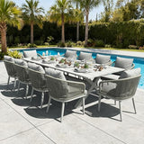 LayinSun 11 Pieces Outdoor Patio Dining Set, Aluminium Rectangular Dining Table
