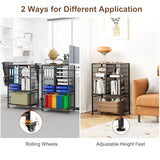 EasyPAG Rolling File Cart with 14 Slot Mail Organizer, Under Desk Storage with Hanging File Rack