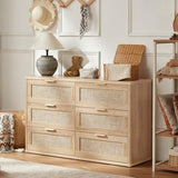 LEYAOYAO Rattan Dresser and Nightstand Sets 3 Piece, Natural