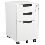 Letaya 3 Drawer Mobile File Cabinet with Lock,Under Desk Metal Small Filing Cabinets for Home Office Organizer Letters/Legal/A4(Fully Assembled Except Wheels-White)