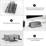 NUOBESTY Vertical Laptop Stand Aluminum Alloy Desk Holder Adjustable Width