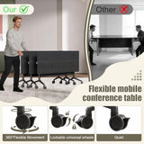 47.2" Conference Room Table, Folding Conference Table with Wheels