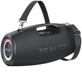ZEALOT Portable Speakers Bluetooth Wireless, 120W Loud Waterproof Outdoor Speaker with Bass, Subwoofer, 40H Playtime, IP67, EQ, BT 5.3, LED Lights, for Camping Beach Party (Black)