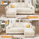 Vipbear Sectional Sleeper Couch with Pull Out Sofa Bed