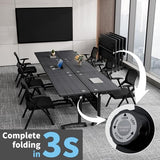 8PCS Modular Folding Conference Table, Mobile Meeting Training Table