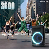 Dolphin BoxParty 1600: 15" High Powered Bluetooth Party Speaker – Deep Bass, Loud Sound System with LED Lights, Includes Microphone and Remote Control