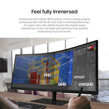 SAMSUNG Viewfinity S65UA Series 34-Inch Ultrawide QHD Curved Monitor, 100Hz, USB-C, HDR10 (1 Billion Colors), Height Adjustable Stand, TUV-certified Intelligent Eye Care (LS34A654UBNXGO),Black