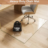 Tempered Glass Chair Mat for Carpet & Hard Floor, 36"x46" Office Chair Mat - Heavy Duty & Scratch Resistant