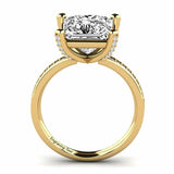 Oseew 2ct-6ct Moissanite Wedding Rings for Women Princess Cut Moissanite Bridal Rings(yellow gold)