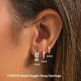 YOIHUR Small Gold Huggie Hoop Earrings Set for Women, 14K Gold Plated Chunky Hypoallergenic Stack Cartilage Earrings, 3 pcs Dainty Cute Multiple Piercing Trendy Jewelry Festival's Day Gifts for Women