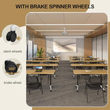 Folding Conference Table, 6 Pack Foldable Rolling Conference Room Tables