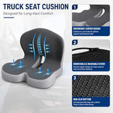 GueYi Orthopedic Seat Cushion – L-Shaped Lumbar Support Memory Foam Comfort for Long Sitting, Ergonomic Support for Office Chair, Wheelchair, Car & Travel (Black,1)