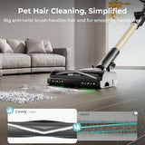 Candy Cordless Stick Vacuum Cleaner, 650W/320AW Powerful Suction, Up to 100min, Flexi-Fold Tube, SmartSense Tech, LED Headlights