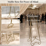 60” H Vintage Easel Stand for Sign, Large Adjustable Metal Display Standing for Displaying Pictures
