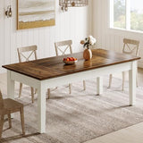 Dining Table for 4-6 People, 62-Inch Rectangular Kitchen Table with Solid Wood Legs, Modern Farmhouse Dinner Table for Dining Room