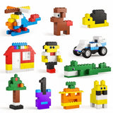 burgkidz Building Blocks Set with Storage Box and Lid Baseplate: 568 Pieces Classic Bricks Compatible with Major Brands, Wheels Doors Windows, STEM Toy for Toddlers Age 3+, Gift for Boys Girls