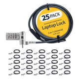 StarTech.com 25-Pack Universal Laptop Lock 6.6ft (2m), Serialized Security Cable