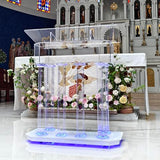Vakiorn 46.5" Large Acrylic Clear Podium Stand with Led Light