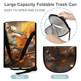 YHNNH Car Trash Can Autumn Leaves Car Trash Bag with Cover and Waterproof Bin