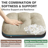 Dining Chair Cushions Set of 4, Dual-Layer Memory Foam Kitchen Chair Cushions, 16.5 x 16.5 x 3.5in, 4 Pack, Beige