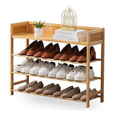 SOBIBO Bamboo Shoe Rack Organizer, 4 Tier Shoe Shelf Storage Organizer, for Entryway, Hallway, and Closet (Nature-31.5)
