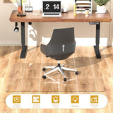 Tcyzest Tempered Glass Chair Mat 60" x 48" - 1/5" Thick, Heavy Duty, Anti-Slip Pads