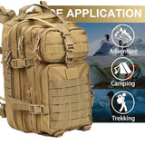 aiGear Tactical Backpack for Men, 45L Military Backpack, 3-Day Bug Out Bag for Camping Hiking Hunting with Molle System Army Daypack (45L Khaki)